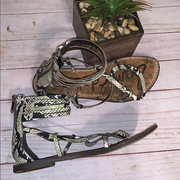 Sam Edelman Snakeskin Glenda Sandals Size 8M - Picture 2 of 4